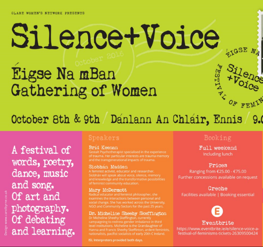 ‘Festival of Feminisms’ for Clare – Oct 8 & 9, 2016